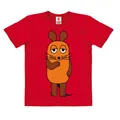 Produktbild: Logoshirt®️ TV I Die Sendung mit der Maus I Maus I Bio T-Shirt Print I Kinder I Mädchen & Jungen I kurzärmlig I rot I Lizenziertes Originaldesign I Größe 140