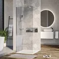 Produktbild: Bernstein Duschabtrennung Walk-In Nano Echtglas EX101 Klarglas 10mm Wandprofil Chrom 120cm