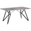 Produktbild: BELIANI Esstisch Grau Schwarz 90 x 160 cm MDF Tischplatte Metallfüßen Furnier Rechteckig Betonoptik Modern Scandinavien Stil - Grau/Schwarz