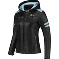 Produktbild: Rusty Stitches Joyce Hooded V2 Damen Motorrad Lederjacke, schwarz-blau, Größe 42