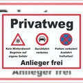 Produktbild: Privatweg KeinWinterdienst Durchfahrt Parken verboten Schild A4 (210x297mm)