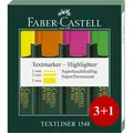 Produktbild: Faber Castell Textmarker TL 48 5, 2, 1 mm 4er Kartonetui