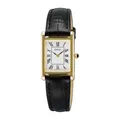Produktbild: SEIKO SWR108P1 Elegante Dame Leder Armband Uhr in Vergoldet Schwarz Neu