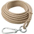 Produktbild: FP - Multifunktionsseil 16 mm,20 m lang, beigebraun, mit Schlaufe, Kuhwirbel, Karabinerhaken