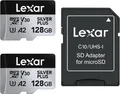 Produktbild: Lexar Silver Plus Micro SD Karte 128GB 2-Pack, mit Adapter, UHS-I, A2, U3, V30