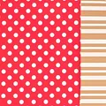Produktbild: STAR Geschenkpapier 70cm x 2m Rolle beidseitig Bedruckt Punkte Streifen Bastelpapier Packpapier rot Gold