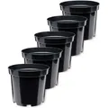Produktbild: Garronda Blumentopf Kunststoff Pflanztopf rund Kräutertopf Anzuchttöpfe Blumentopf Schwarz für Innen und Aussen 13cm GD-0025 (5 Stück Schwarz, ⌀ 13cm