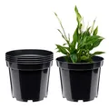 Produktbild: Garronda Blumentopf Kunststoff Pflanztopf rund Kräutertopf Anzuchttöpfe Blumentopf Schwarz für Innen und Aussen 13cm GD-0025 (5 Stück Schwarz, ⌀ 13cm H 10,4cm)
