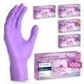 Produktbild: ARNOMED Einweghandschuhe Lila 100 Stück/Box, Einmalhandschuhe XS, Nitrilhandschuhe, Handschuhe Einweg puderfrei, latexfreie Gummihandschuhe, Einweghandschuhe in XS, S, M, L & XL verfügbar