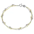 Produktbild: MATERIA Silber Armband Damen 925 mit Kugeln - Armkette Gold vergoldet 19cm