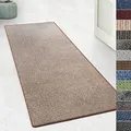 Produktbild: KARAT Teppich Läufer für Küche, Flur & Wohnraum - Teppichläufer auf Maß - Meterware - Flurteppich - Küchenläufer - Wohnzimmer Teppich (80 x 150 cm, Lyon - Braun)