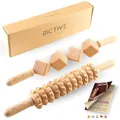 Produktbild: BICTIVE Massageroller Holz, Maderotherapie Set, Massagestab, Anti Cellulite Massagegerät, Stange Massage Holz, Massageroller Beine mit Griff, Lipödem Massagegerät, Wood Massage Roller, Bauch RüCken