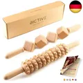 Produktbild: BICTIVE Massageroller Holz, Maderotherapie Set, Massagestab, Anti Cellulite