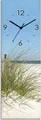 Produktbild: ARTland Glas Wanduhr Quarzuhr - schwarzer Zeiger Schöne Sanddüne mit Gräsern und Zaun Größe: 20x60 cm