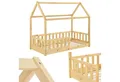 Produktbild: Juskys Kinderbett Marli, 80x160 cm, Hausoptik mit Dach, Holz, Rausfallschutz, 3 - 10 Jahren