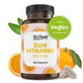 Produktbild: Vitamin D3 K2 Omega 3 + Calcium Magnesium und Zink - 180 Kapseln 5000 IE - Vitamin d hochdosiert