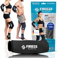 Produktbild: FREEZE SLEEVE Kühlbandage mit Wärmefunktion. Wiederverwendbar und hält von selbst mit 360° Wirkung Kühlpack für Knie Ellbogen Gelenke hilft bei Tennisarm Knieschmerzen (Schwarz - L)