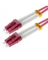 Produktbild: Helos 20m OM4 LC/LC LC Violett Glasfaserkabel LWL Patchkabel 50/125µm Duplex Stecker/Stecker erikaviolett (115706)