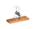 Produktbild: WENKO Hosen-Klemmbügel im 3er Set, platzsparender Kleiderbügel für Hosen, aus Holz, Länge: 25 cm, naturfarben