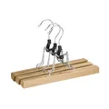 Produktbild: 3x Wenko Hosenklemmbügel Premium 25cm Kleiderbügel Hosenbügel Klemmbügel natur
