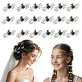 Produktbild: Kleine Haarspangen Damen Mädchen, 18 Stück Strass Elegant Blume Haarclips Haarklammern Friseurbedarf Hochzeit Party Abschlussball