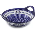 Produktbild: Polmedia Polish Pottery Bunzlauer Keramik Designer Schale mit zwei Henkeln, Ø 33,4 cm, Dekor 166a