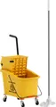 Produktbild: HOMCOM Putzwagen Reinigungswagen 36 Liter Eimer mit Presse, Haushaltswagen mit Mopp und Griff für Gebäudereinigung, Büroreinigung Gelb