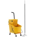 Produktbild: Putzwagen Reinigungswagen 36 Liter Eimer mit Presse, Mopp und Griff Gelb