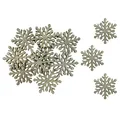 Produktbild: 12er Set Holz Schneeflocken Konfetti als Tisch Deko Geschenk Weihnachten DIY