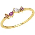 Produktbild: Amor Fingerring, mit Zirkonia (synth) gelb|goldfarben|lila|rosa 58