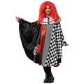 Produktbild: Metamorph Clown-Kostüm Pierrot Cape - Karnevalskostüm Damen Fasching, Langer Überwurf für viel Theater im Karneval schwarz