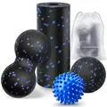 Produktbild: 4 Stück Faszienball Set Kleiner Faszienrolle 7cm Igelball und Duoball Massage...
