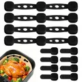 Produktbild: 12 Stück Magnete für Airfryer Backpapier, Magnete für Airfryer Magnetische Backpapier Befestigungsschnalle Magnetische Silikonschnallen für Heißluftfritteusen zum Kochen und Backen (Schwarz, Quadrat)
