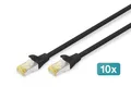 Produktbild: Digitus CAT 6A S/FTP Patchkabel, 10 Stück Netzwerkkabel