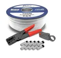 Produktbild: ARLI 100m Koaxialkabel+ Kompressionszange + Abisoliermesser + 10x Stecker Installationskabel, F-Kompressionsstecker, 7 - 7,5 mm (10000 cm), Satkabel TV Antennenkabel Koax 4K