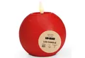 Produktbild: matches21 HOME & HOBBY LED-Kerze LED Kerze Kugel Wachs, Flackernde Flamme, Ø 10x9, Rot (1-tlg), Praktisch mit Timerfunktion