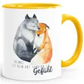 Produktbild: MoonWorks Kaffee-Tasse Heimat ist kein Ort sondern ein Gefühl Fuchs Liebe Spruch Geschenk gelb unisize