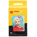 Produktbild: KODAK 2x3 (5x7.6 cm) Zink Fotopapier mit Selbstklebender Rückseite (20 Blatt) – Kompatibel Printomatic Sofortbildkamera