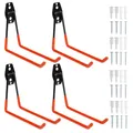 Produktbild: Faankiton 4 Stück Schwerlast Wandhaken für Garage, Doppelhaken zur Organisation für Leiter, Schlauch, Fahrräder, Elektrowerkzeuge und Sperriges (Groß, Orange)