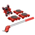 Produktbild: Transportroller-Set 5-teilig - 4 Möbelroller & 1 Lastenheber - Je 150 kg Tragkraft - Anti-Rutsch-Beschichtung/Umzugshelfer/Lastenheber/System zum Bewegen von Möbeln Transporter