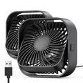 Produktbild: TOPK USB Ventilator 2 Stück Mini Tischventilatoren leiser Betrieb, USB Powered Tischventilator, 3 Geschwindigkeiten und 360° drehbarer Kopf für Home Office Schlafzimmer Tisch Desktop