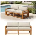 Produktbild: STEELSØN Gartenlounge-Set Mizaru modulares Sofa-Set aus hochwertigem Akazienholz, (Sofabank), Outdoor Sitzgruppe inkl. Auflagen, vielfältige Stellmöglichkeiten beige