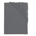 Produktbild: s.Oliver Spannbettlaken 90x200-100x200 cm- 100% Baumwolle, Matratzenhöhe bis 25 cm, besonders weich & angenehm, Spannbetttuch dunkelgrau