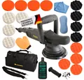 Produktbild: Duke-Handel Exzenter Poliermaschine Polierer Autopolierer Schleifmaschine 810Watt 15mm Hub (L), 1650 min. U/min, 4800 max. U/min, (Set, 26 tlg., inkl. umfangreichem Polier- und Schleifzubehör), ohne Akku und Ladegerät, Poliermaschine für Rechts- und Linkshänder