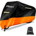 Produktbild: Winterfeste Motorroller Abdeckung mit Reflektoren - 245x105x125cm Schwarz-Orange