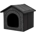 Produktbild: Bjird Tierhaus Hundehütte Ökoleinen + Oxford, Waschbar bei 30 Grad, krazfest, made in EU schwarz 76 cm x 74 cm x 72 cm