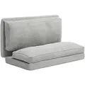 Produktbild: VEVOR 3 in 1 Klappsofa faltbares Schlafsofa mit 2 Kissen & waschbarem Bezug, umwandelbarer Schlafsessel aus 25D Memory Foam, Couch für Wohnzimmer Schlafzimmer, Hellgrau (Full / 2410 x 1360 x 120 mm)