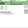 Produktbild: Sechskantmutter DIN 934 M10 8 galv.verz. 500 Stück
