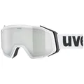 Produktbild: uvex gravity FM - stylische, verspiegelte Skibrille mit Anti-Fog-Beschichtung und Over-The-Glasses-Konstruktion für Damen und Herren - white matt/silver-green - one size
