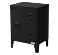Produktbild: ML-DESIGN Nachttisch Nachtschrank Nachtkommode für Schlafzimmer Nachtkästchen Nachtkonsole, Schwarz 40x30x58 cm aus Stahl Türgriff links Industriedesign Metall